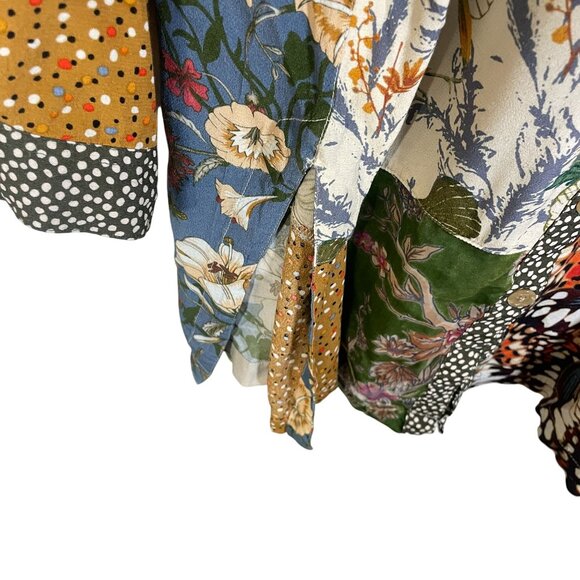 John Mark Mixed Print Button Up Tunic Shirt Boho Women 3X Long Roll Tab Sleeve - Picture 5 of 9